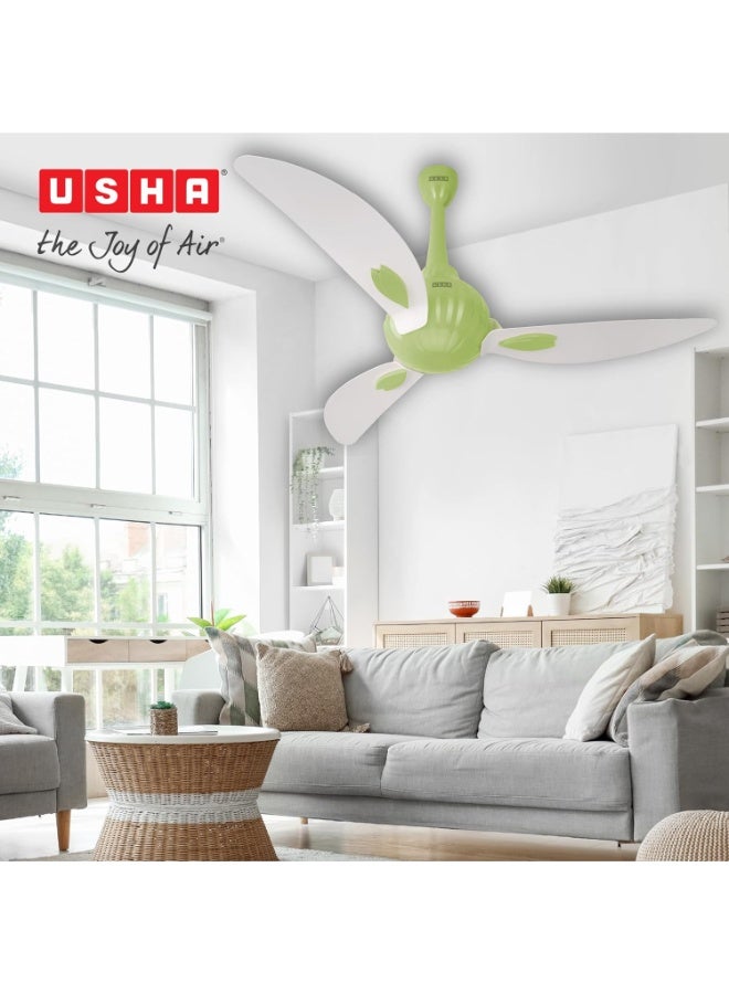 أوشا USHA New Bloom Series Helenium (Inspired by Helenium) BLDC Ceiling Fan with Bi-Directional Feature | Sleep/Boost/Timer Modes | RF Remote | Whisper-Quiet | Dust-Resistant (White & Light Green) - Image 3